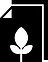 Symbol für nachhaltige Ausschreibungen bei Veranstaltungen mit Dokument und Pflanzensymbol.