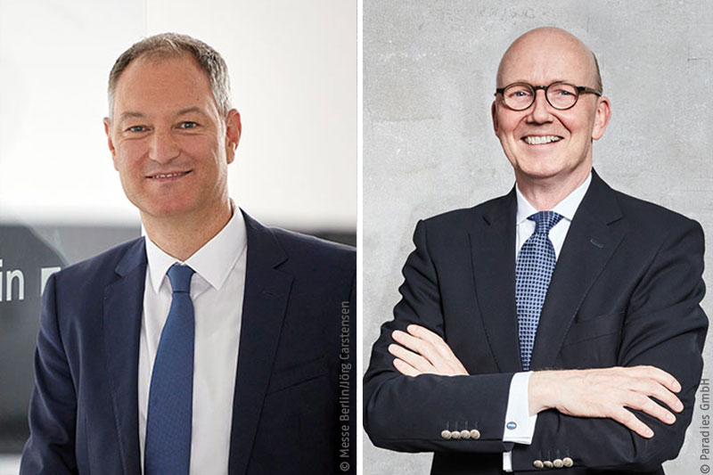  Mario Tobias, CEO der Messe Berlin GmbH und Klaus D. Kremers, Geschäftsführender Gesellschafter der Paradies GmbH 