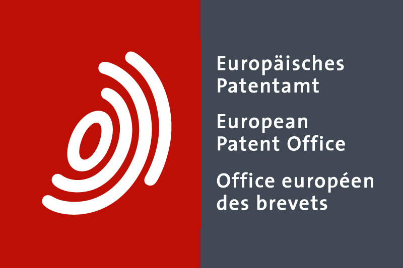 Logo des Europäischen Patentamts, zuständig für den Schutz geistigen Eigentums in Europa.
