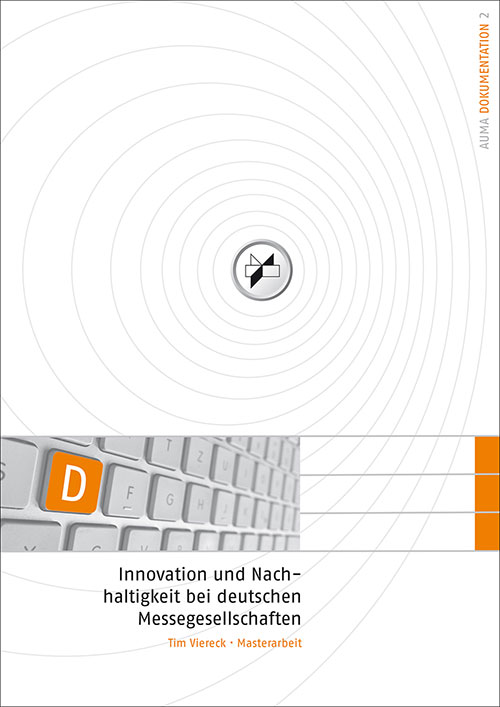 Cover der AUMA-Dokumentation zur Innovation und Nachhaltigkeit bei deutschen Messegesellschaften.
