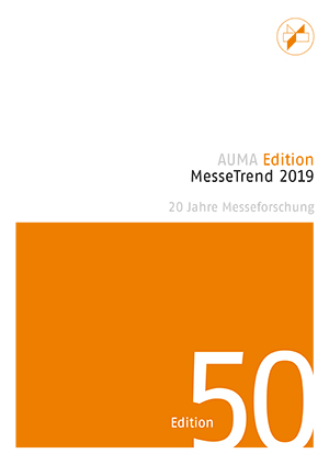 Cover der AUMA Edition MesseTrend 2019 zur Messeforschung über 20 Jahre.